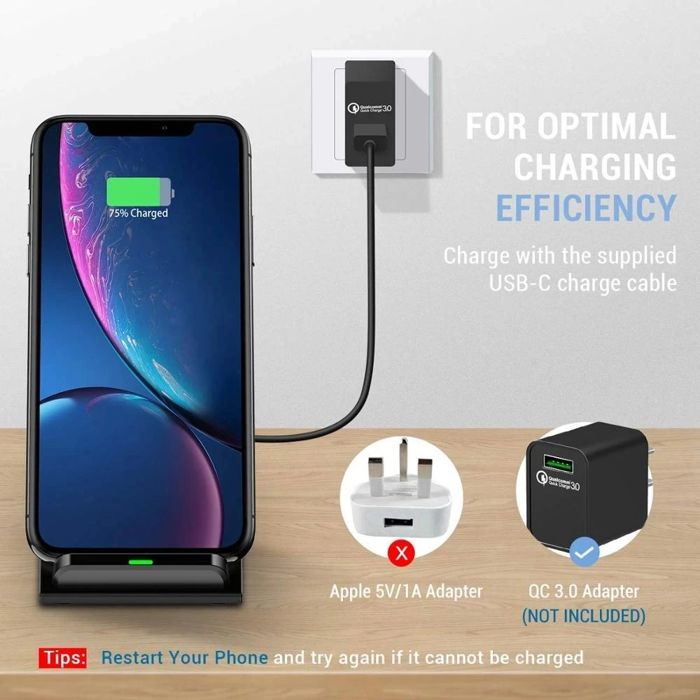 Wireless Charger 65W Fast For Samsung S22 S21 Note 20 iPhone 16 15 14 13 XS XR X 8 Airpods Pro