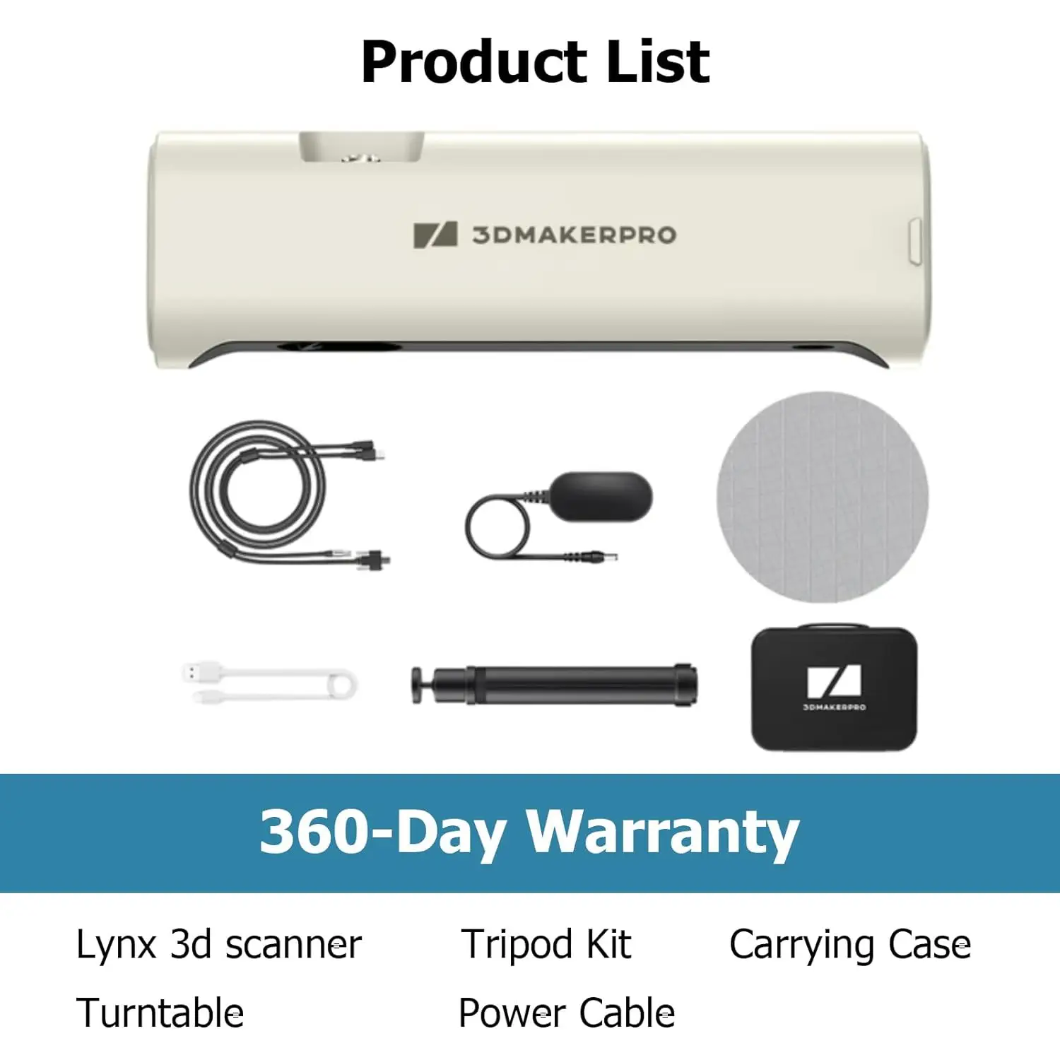 3DMakerpro Lynx 3D 스캐너, 0.1mm 정확도, 10 FPS 스캔 속도, 휴대용 3D 스캐너, 3D 인쇄 및 3D 프린터 프리미엄