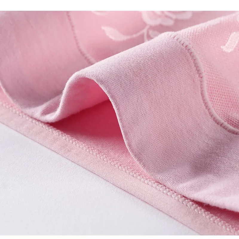 4 Pairs of Cotton 100% Cotton Panties Women's Mid-rise Large Size Antibacterial Sexy Lace Graphene Bacteriostatic Underwear