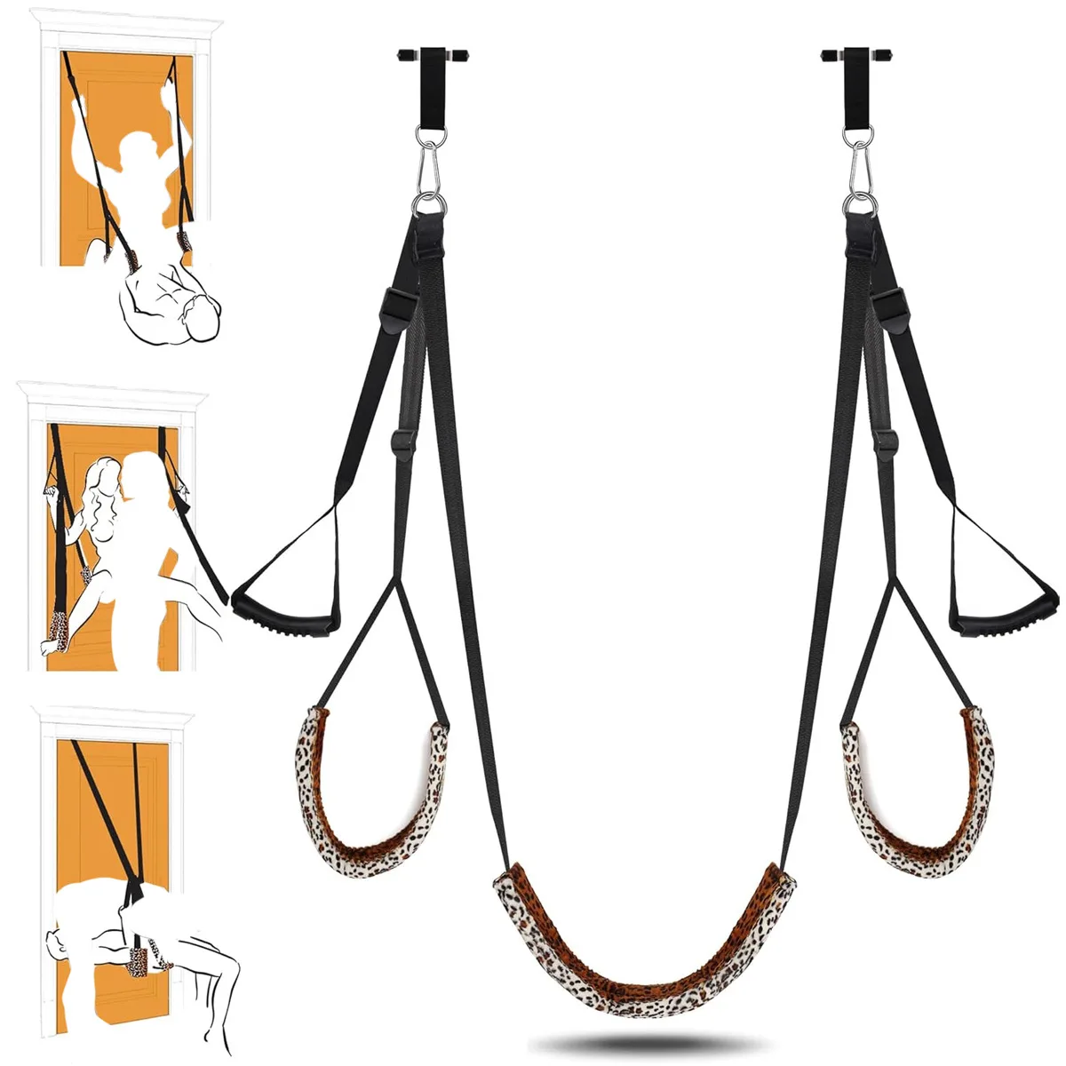 Door Sex Swing BDSM Leopard Padded Seat Hentai Sling Sex Game ACC Bondage Erotic Balance Sexy Toy for Couple Furniture