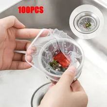 

100Pcs Filter Bag Sink Strainer Garbage Pouch Net Mesh Kitchen Anti Clogging Supplies (Sink Strainer is not included)