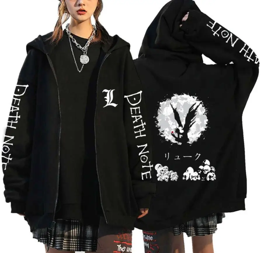 Japan Anime Death Note Zip Up Hoodies Gothic Men's Cartoon Japan Anime Death Note Zip Up Hoodies Gothic Men's Cartoon