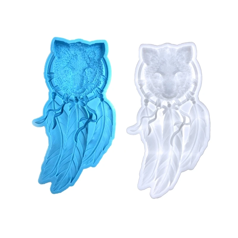 

2024 New Foxes Windbell Silicone Mold Feather Shape Silicone Mold for DIY Craft Wall Decoration Resin Mold