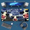 Funny Zoo Van Gogh The Starry Night Mousepad Office Large Mouse Mat Keyboard Mats Rubber PC Computer Game Big Anti-slip Mice Mat 1