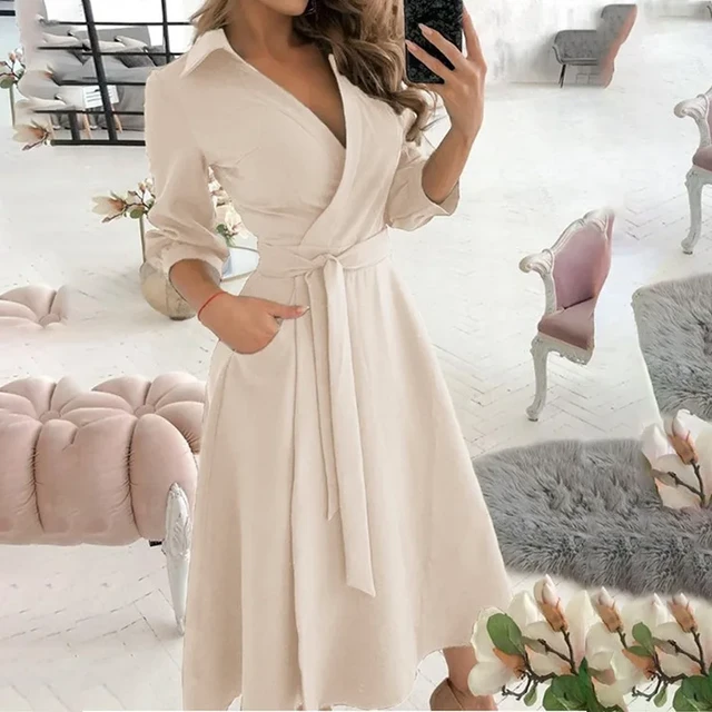  Sexy Maxi Dress Women Dresses with Pockets Work Dress