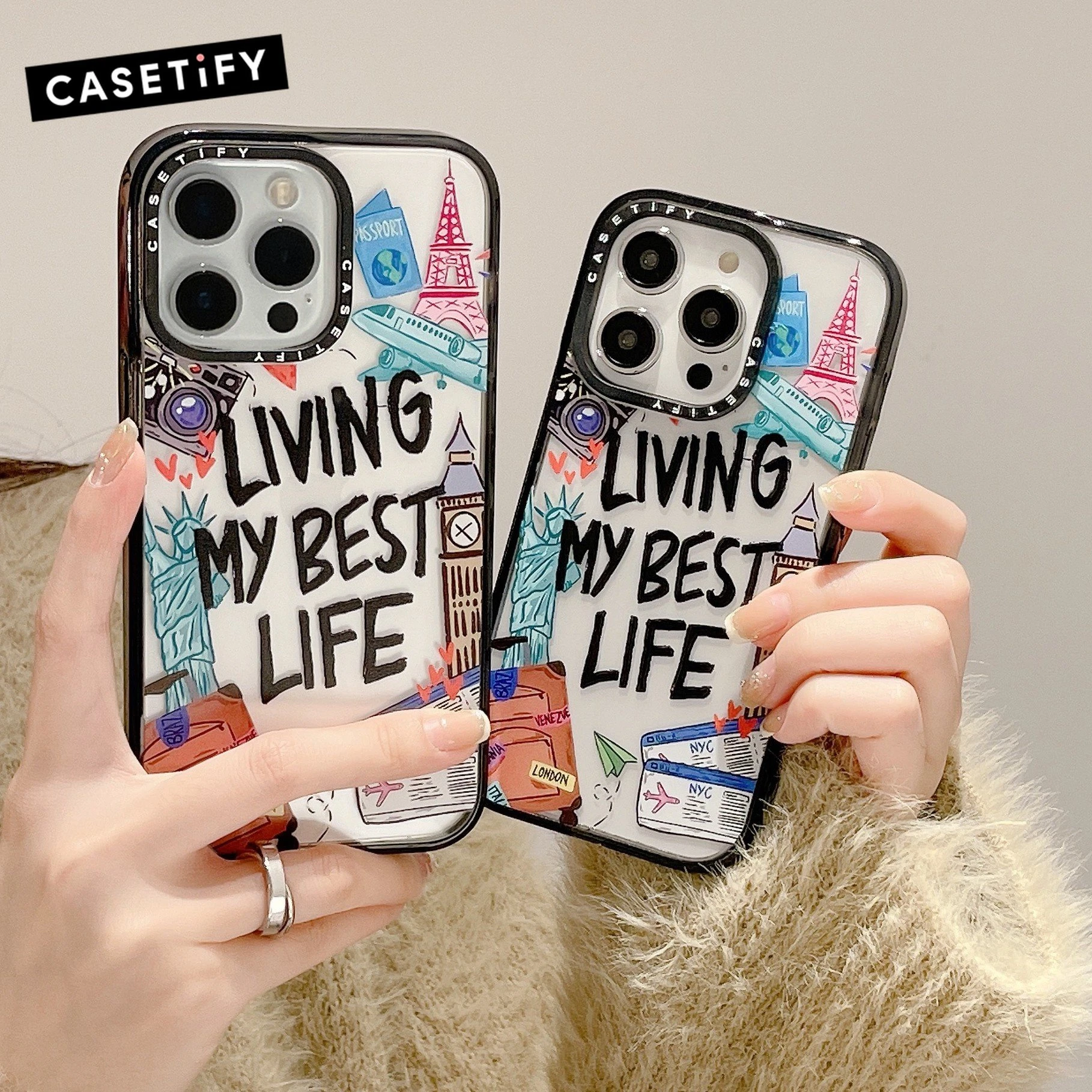 CASETIFY acrylic romantic travel life Phone Cases For iPhone 14 13 12