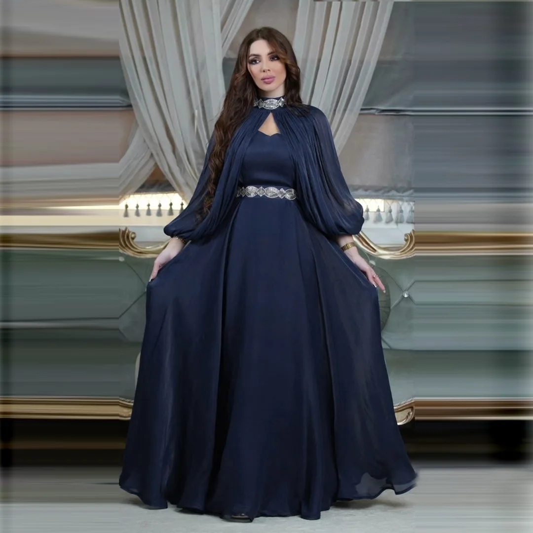Satin 2 Piece Abaya Set Muslim Dress Chic Diamonds Galabiyat Turkish Caftan Moroccan Evening Clothing for Women Abaya Dress