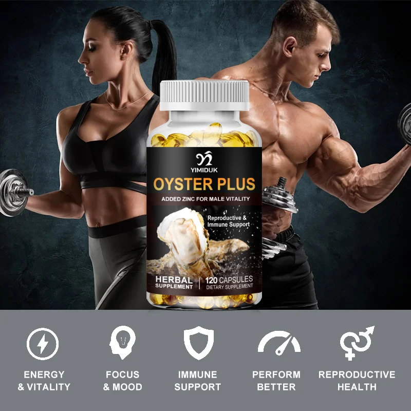 Oyster Plus with Zinc Capsules for Natural Energy, Strenth, Immune System Support Male Health Nutrition Supplement