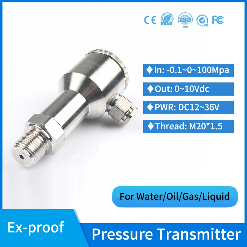 ExplosionproofStainlessSteel10bar16barPressureSensor010vOil