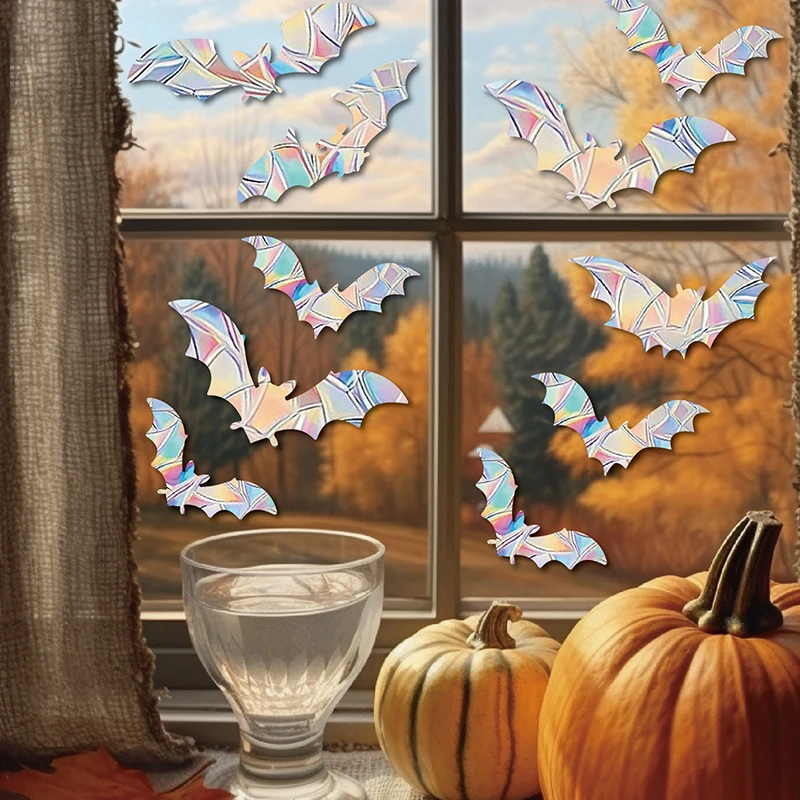 Rainbow Prism Electrostatic Glass Stickers PVC Butterfly Static Window Stickers Sun Catcher Home Decor Wall Decal 1Set