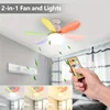 White/Multicolored 30W/40W Ceiling Fan Light with Remote Socket Light with Fan E26 Base in Ceiling Fan with 3 Speeds for Bedroom 2