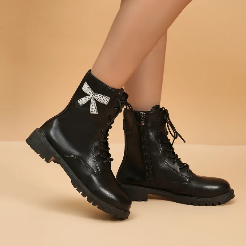 

Женские зимние ботинки на молнии, с круглым ремешком, размеры 36-42