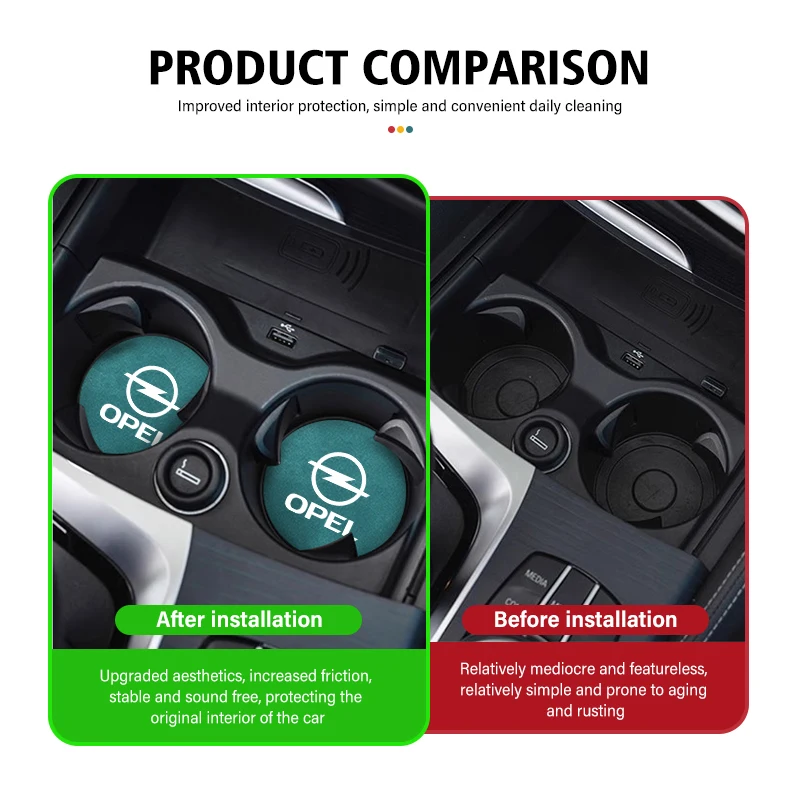 2pcs Car Coaster Drink Bottle Holder Anti-slip Mat Water Cup Pad cup holder coasters car coaster pads Opel Zafira Meriva Mokka Vivaro Vectra Antara Ampera