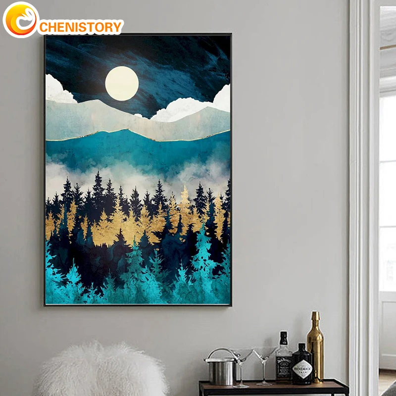 

CHENISTORY Abstract Painting By Numbers Scenery Drawing On Canvas Pictures By Numbers Creative Diy Painting Home Decor