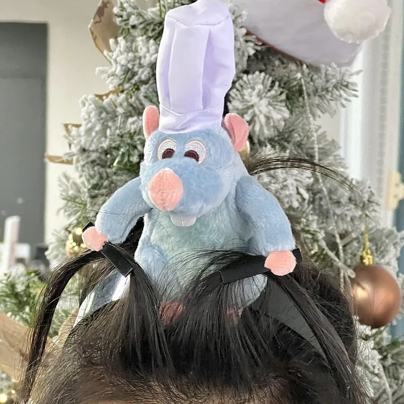 Kawaii hairband cute blue mouse headband wide-brimmed hairpin cartoon headband for washing face plush hair accessory gifts