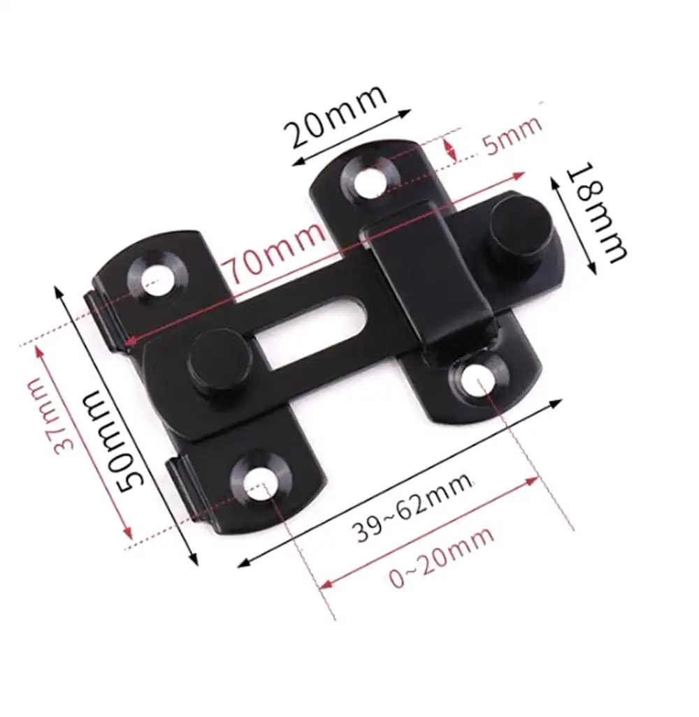 Door Latch Gate Latch Sliding Barn Door Latch Locking Matte Black Stainless Steel Gate Latches Flip Safety Door Bolt Lock