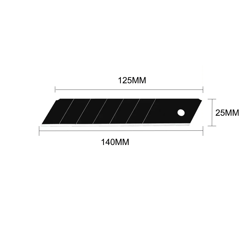 50PCS 25MM 블랙 SK5 스냅 오프 탄소강 블레이드 유틸리티 아트 나이프 비닐 커터 자동차 스티커 데칼 절단 도구 산업