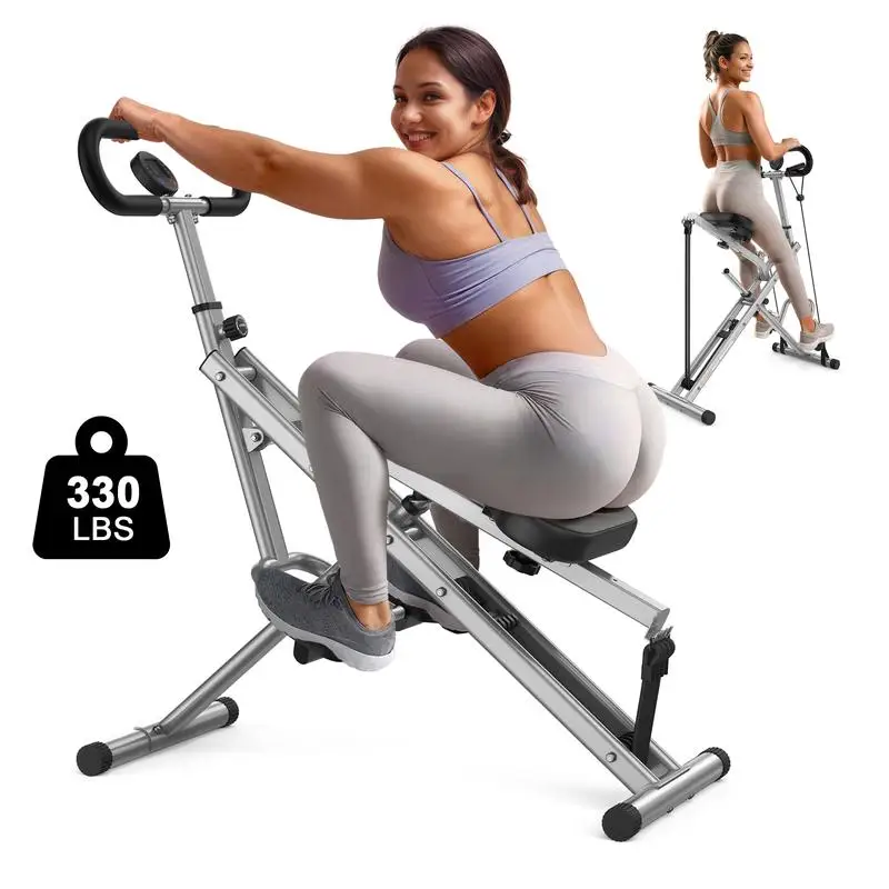 Squat Machine for Home,Rodeo Core Exercise Machine,330lbs Foldable,Adjustable 4 Resistance Bands.Ab Back/Leg Press Hip Thrust