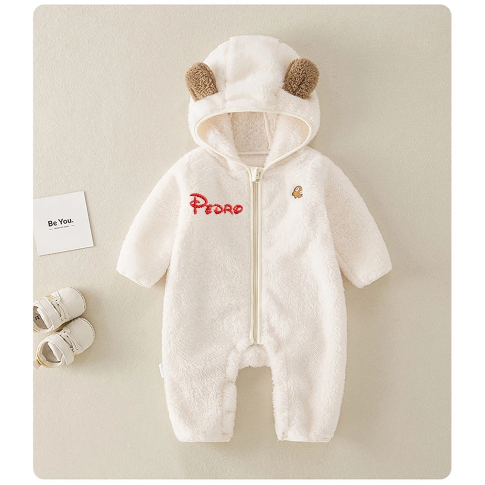 Autumn And Winter Baby Jumpsuit Personalized Embroidered Climbing Suit Baby Jumpsuit Hooded Outdoor Wear