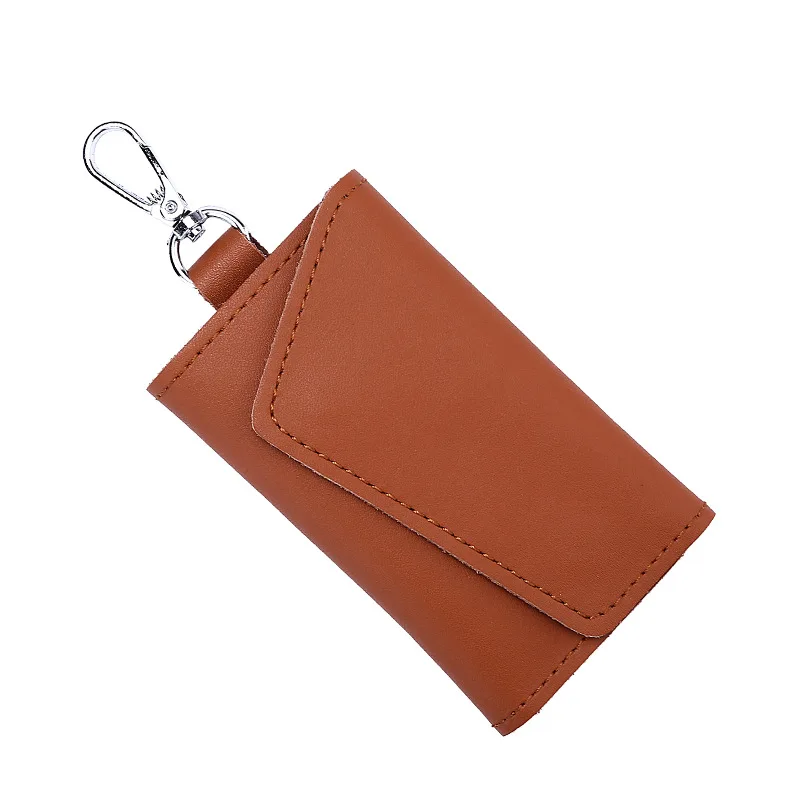 Genuine Leather Keychain Men Women Key Holder Organizer Pouch Cow Split Car Key Wallet Housekeeper Key Case Mini Card Bag A-001