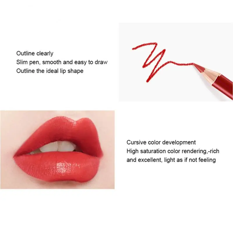 Cosmetic Lip Liner Professional Matte Waterproof Lady Charming 16 Colors Lipstick Pencil Contour Makeup Lipstick Tool TSLM2