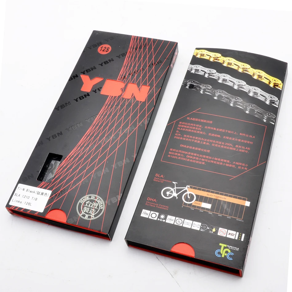 YBN bike chain 12 speed MTB road bike chain compatible with SRAM SHIMANO unpacked bicycle 126 links silver bicycle chains bicycle chain