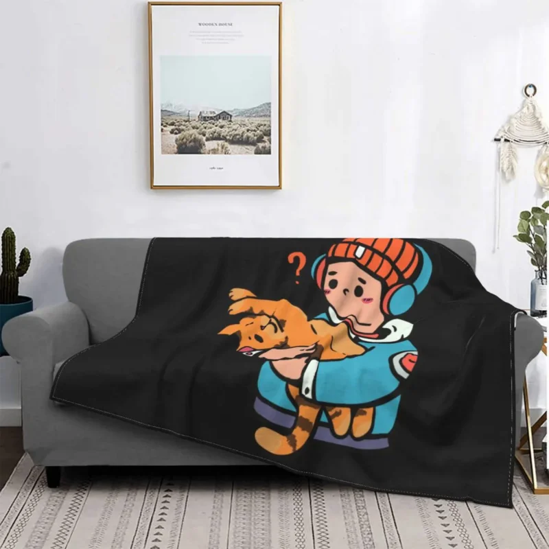 

Crazy Cat Boy A Cut And Agile Cat Blanket Flannel All Season Breathable Thin Throw Blankets For Bedding Plush Thin Quilt
