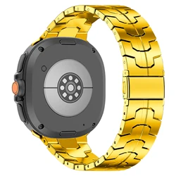 Premium Stainless Steel Bracelet for Galaxy Watch 8 Classic - Sleek Armor Metal Strap (Gold)