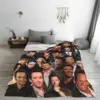 Throw Blanket Hugh Jackman Photo Collage Micro Fleece Blanket Four Sizes Cartoon Comfortable For Bedroom AntiPilling Blanket 3