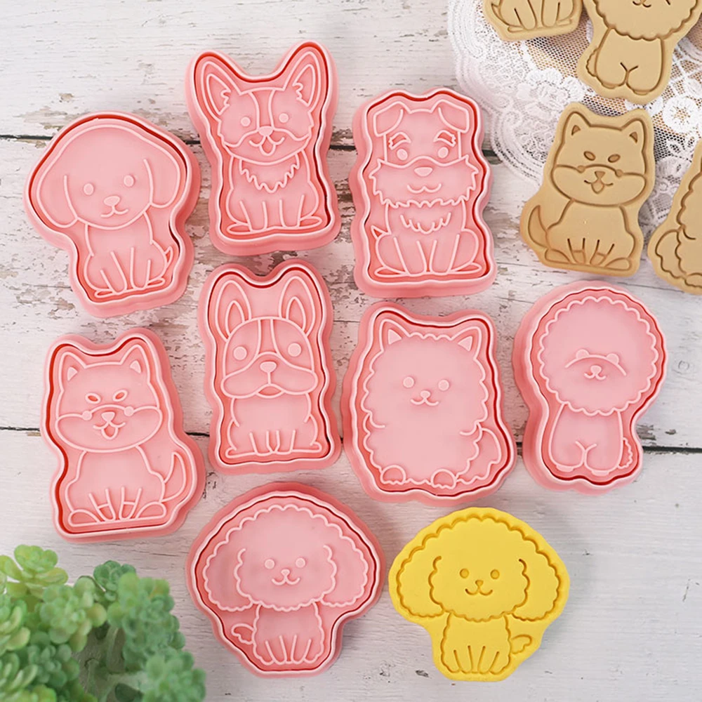 8 Stück niedlichen Hündchen Aus stech formen preßbare Keksform Haustier Geburtstags feier DIY Keks stempel Küche Back geschirr Werkzeuge – Detail 7
