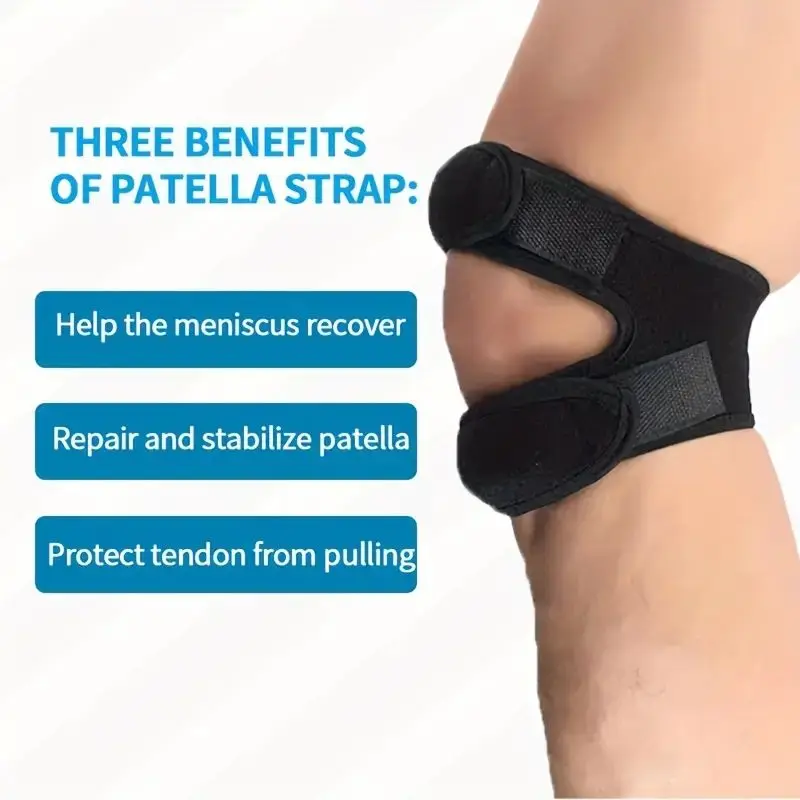 Tcare 1 PCS Sports Kneepad Double Patellar Knee Patella Tendon Support Strap Brace Pad Protector Open Knee Wrap Band Fit ness Me 5