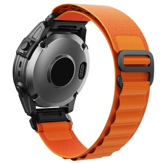 Para Garmin Fenix 7 correa de reloj de nailon con cierre de velcro  (camuflaje naranja)