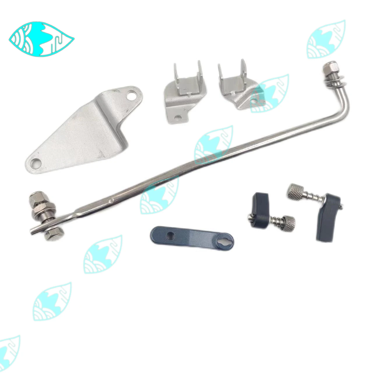 For Yamaha Outboard Motor 2 Stroke 30HP Front Operation Accessory Pack Steering Guide Rod and Hook yamaha guide kv7 m9166 00x for yv100x yv100xg yv100xe xg 100ii iko lwl9 guide