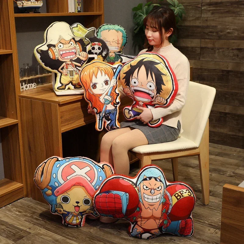 Anime One Piece Plush Pillow Doll Toys CartoonFigure Luffy Chopper Ace Roronoa Zoro Cute Stuffed Pillow Doll Kids Xmas Gifts
