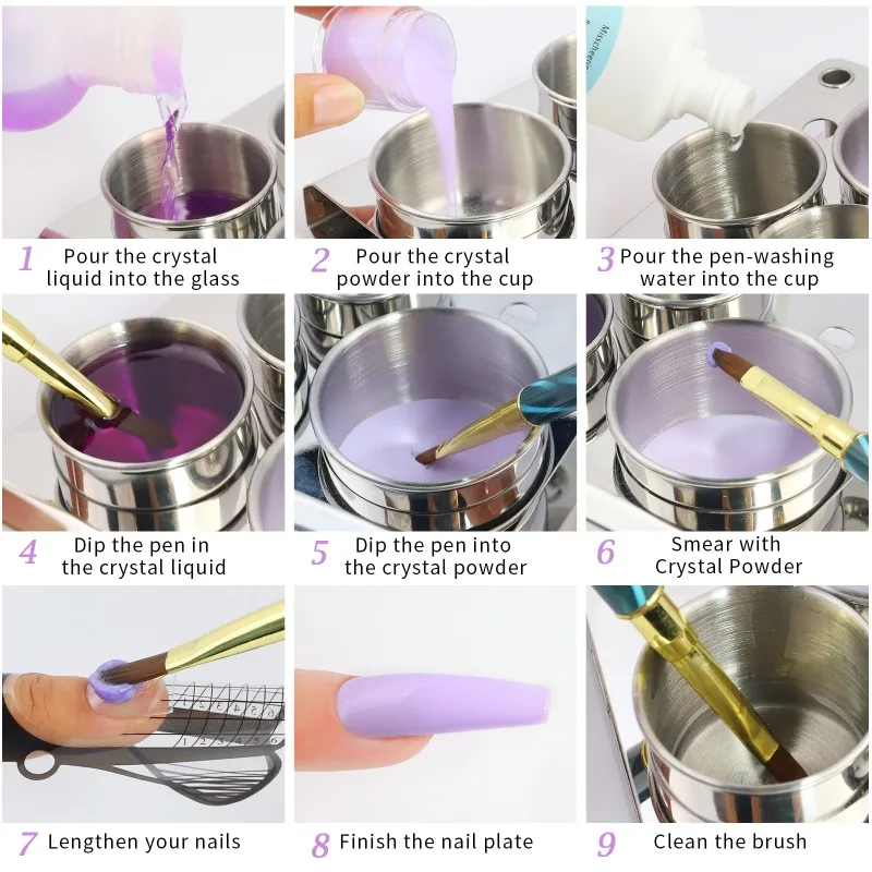 3pcs New Arrival Mini Stainless Steel Nail Art Cup Set Crystal Liquid Sterilization Cup Nail Salon Set Organizer Manicure Tools 4