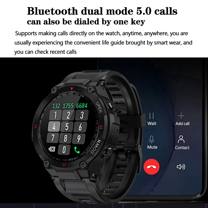 Smart Watch CanMixs K22 Bluetooth Call Outdoor Sports Fitness Tracker Heart Rate Music Play For Android IOS