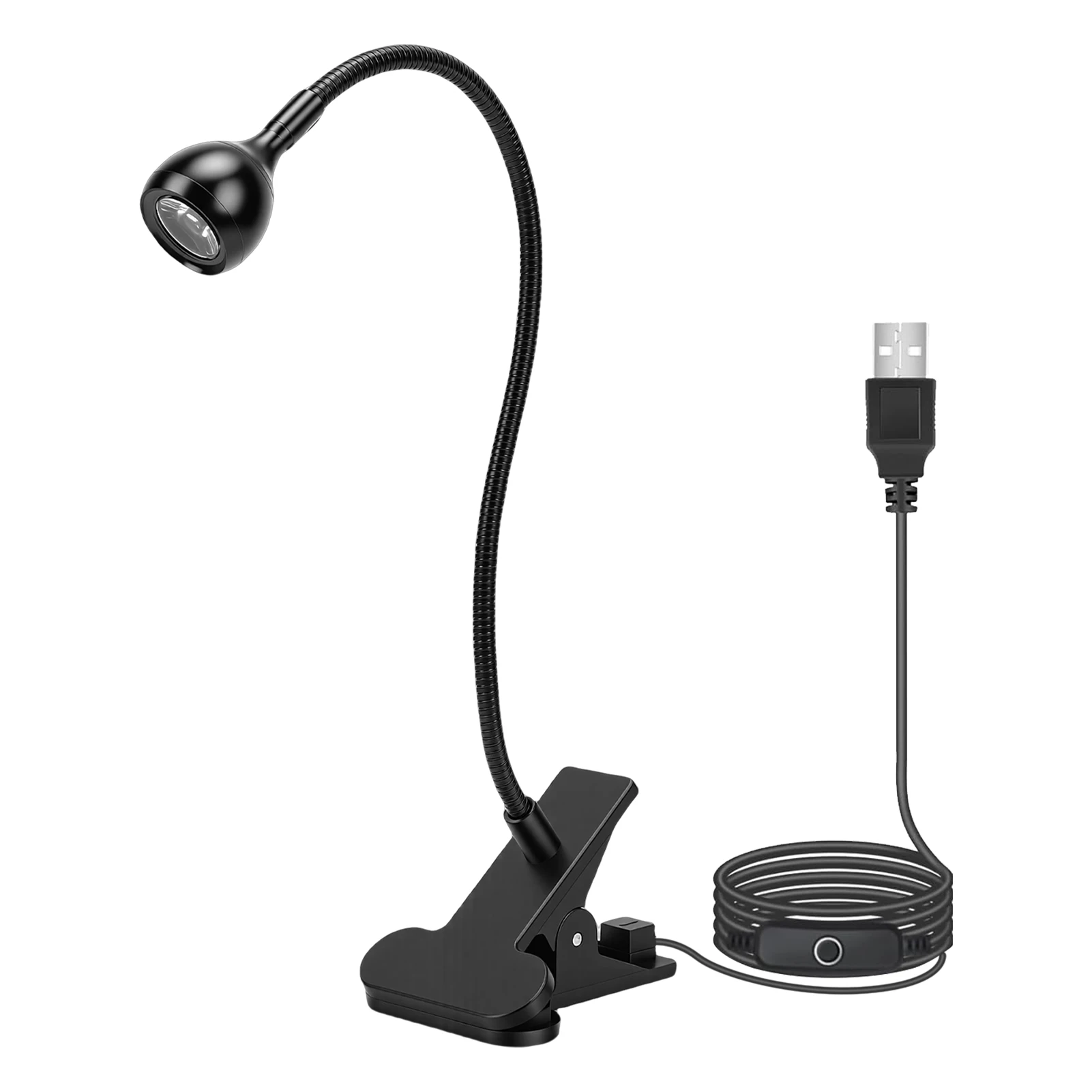 클립형 베이스, 조절 가능한 구즈넥 네일 드라이어, 원버튼 스위치, USB 전원 LED 젤 폴리쉬 경화등이 포함된 3팩 네일 램프
