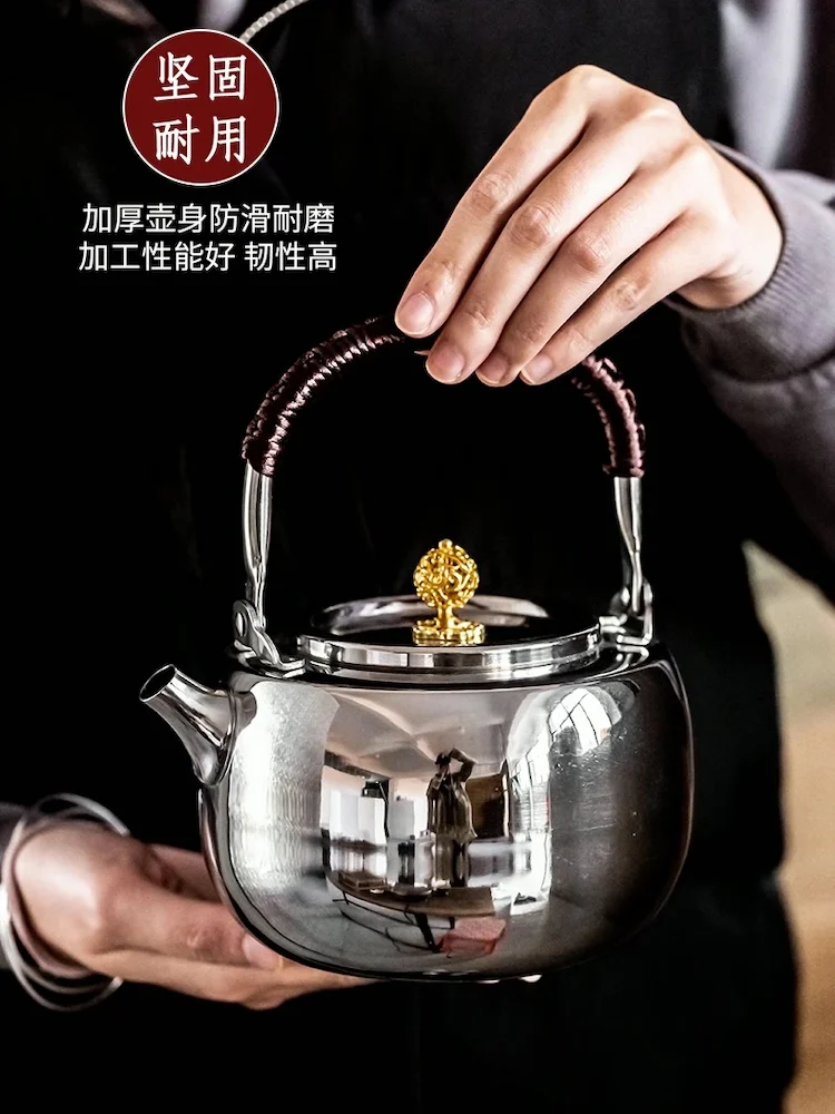 Teapot Stainless steel tea kettle Charcoal fire Water kettle Automatic whistle Tea Induction cooker gas stove universal
