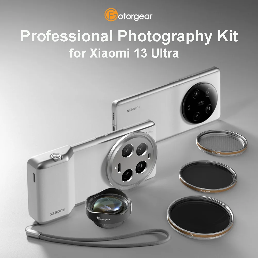 Fotorgear Phone Case Filter Set Per Xiaomi 13 Ultra Con Cpl Black Mist Star Filter Anello Adattatore Da 17Mm Obiettivo Macro Da 75Mm