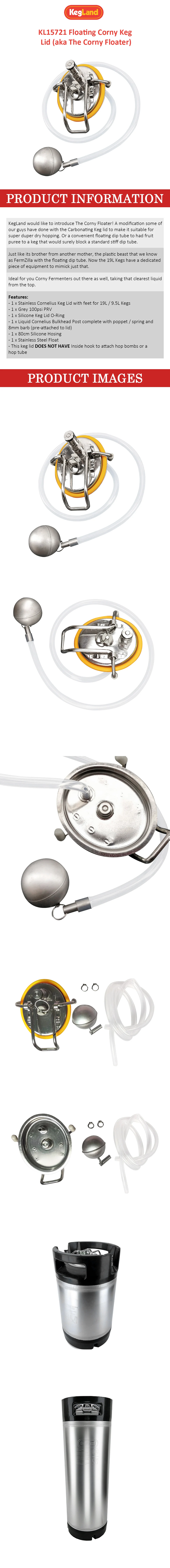 KegLand Edelstahl Corney Fass Deckel Floating Kit Beer Home Brewing – Detail 1