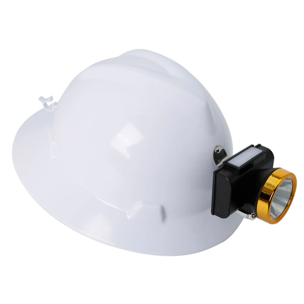 Safety Helmet Wide Full Brim Hard Hat With Lamp ABS High Strength Work