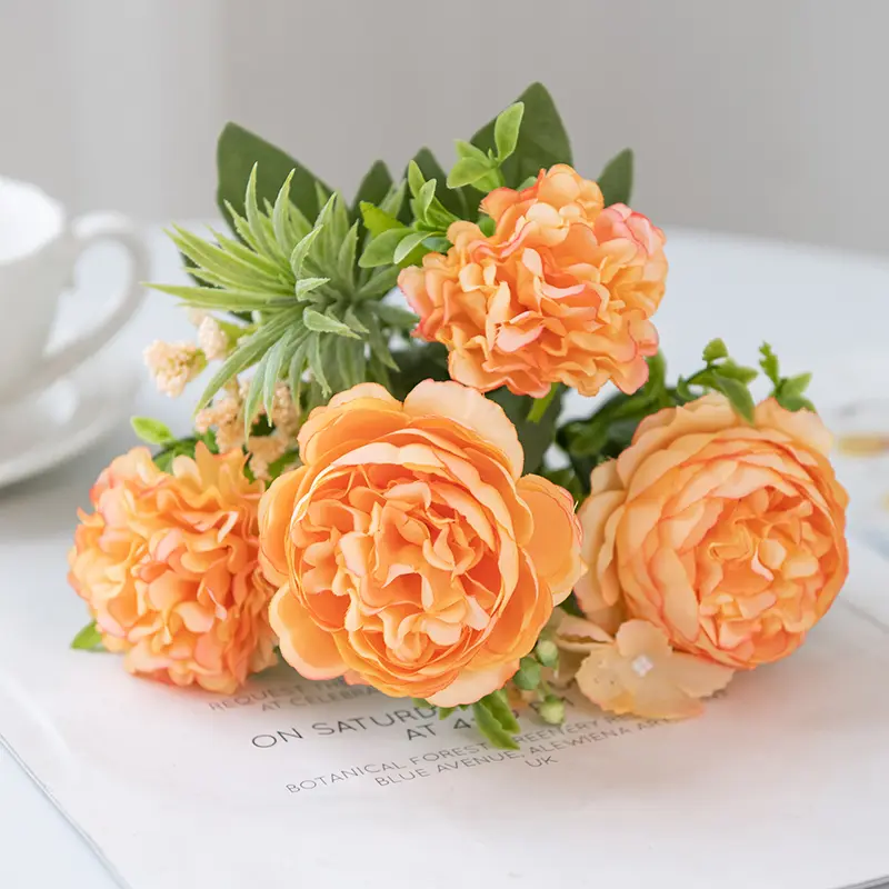 1Pc Artificial Flowers Chrysanthemum Peony Festival Accessory Home Room Table Arrangement Wedding Wreath Brial Bouquet Decor - Image 9