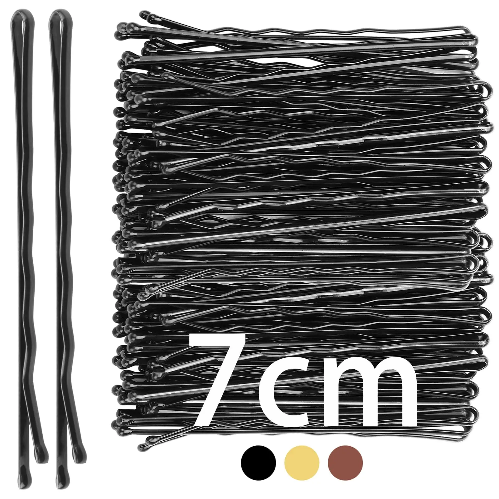 

50pcs Black Hair Pins 7CM Bobby Pins Set for Women & Girls, Waved Kirby Grips for Updos & Styling Ideal for All Types of Hair