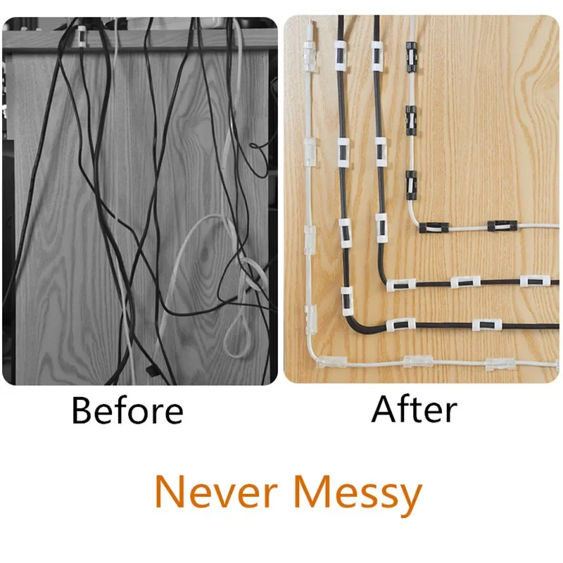20 Pcs Cable Organizer Self Adhesive Drop Wire Holder Cord Management Tidy Fixed Clamp Earphone Line Clip Home Office