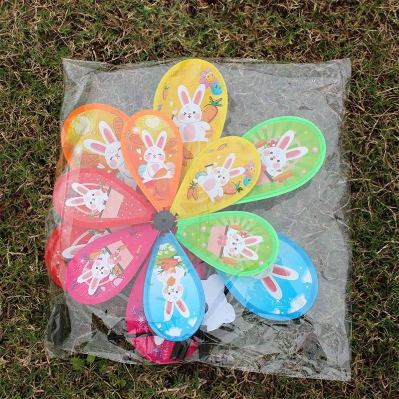 

2023 Pinwheel Toy Rabbit Theme Party Flower Wind Spinners Garden Pinwheels
