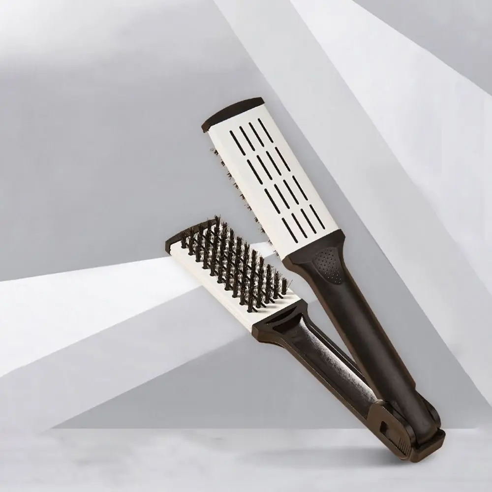 

Bristle Straight Hair Comb V-Shape Multifunctional Curling Comb Dual Purpose Heat-Resistant Hairdressing Tool Women