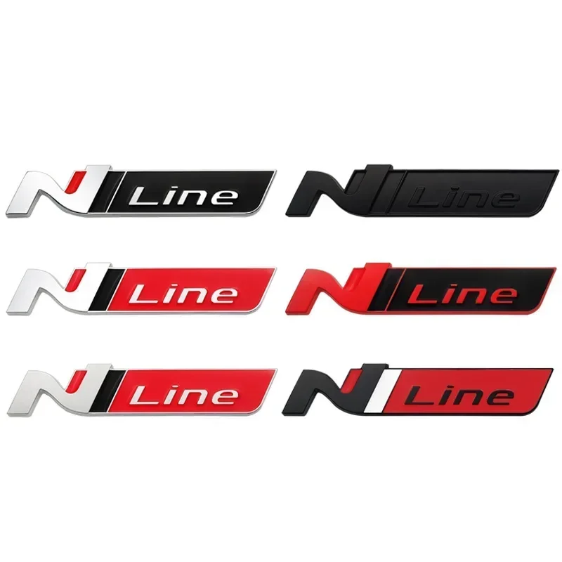 3D 금속 N 라인 로고 후면 부츠 트렁크 엠블럼 배지 데칼 For Hyundai i20 i30 Sonata Kona Elantra Tuson 자동차 스티커