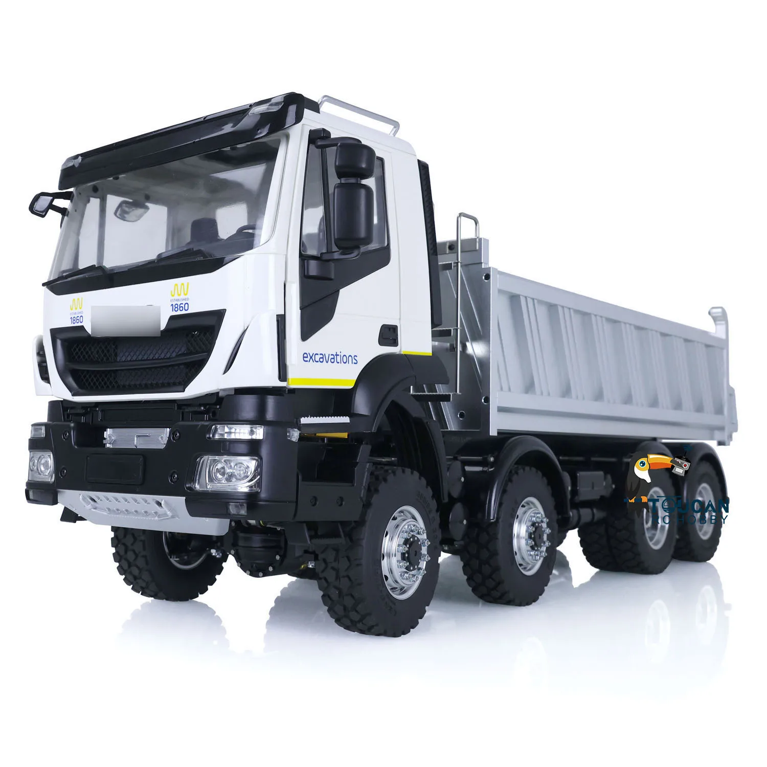 LESU 1/14 Hydraulic RC RTR 8X8 Dumper Trucks Remote Control Dump Car Light Sound Set Assembled Painted Toys Model THZH1488 2