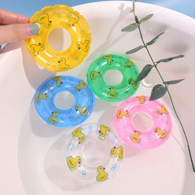 2/4/6/10Pcs Kids Mini Swim Ring Bath Toy Summer Fun Swimming Pool Float Ring Toys for Rubber Ducks Dolls Inflatable Bath Toy 5