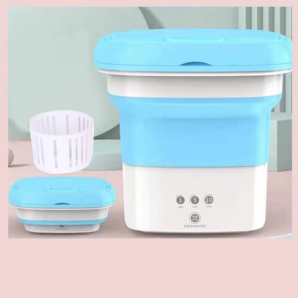 8.5l Foldable Washing Machine Electric Portable Laundry Washer Underwear  Socks Baby Clothes Cleaner For Travel Auto Draining - Portable Washing  Machine - AliExpress